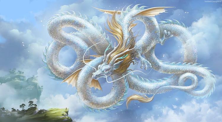 zmaj foto HD wallpaper dragon art fantasy luminos ana lazogreeva sky white blue