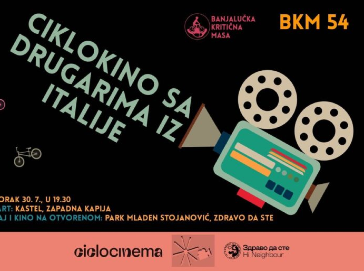 Večeras Ciklokino u parku u Banjaluci - filmska projekcija uz pomoć energije proizvedene pedalama