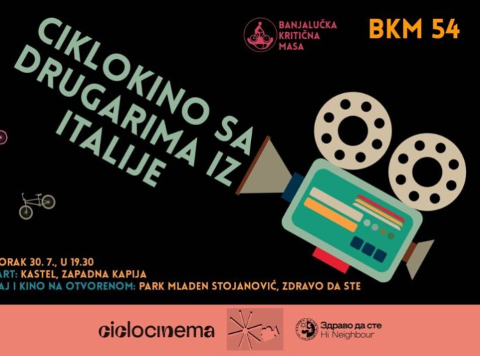 Večeras Ciklokino u parku u Banjaluci - filmska projekcija uz pomoć energije proizvedene pedalama