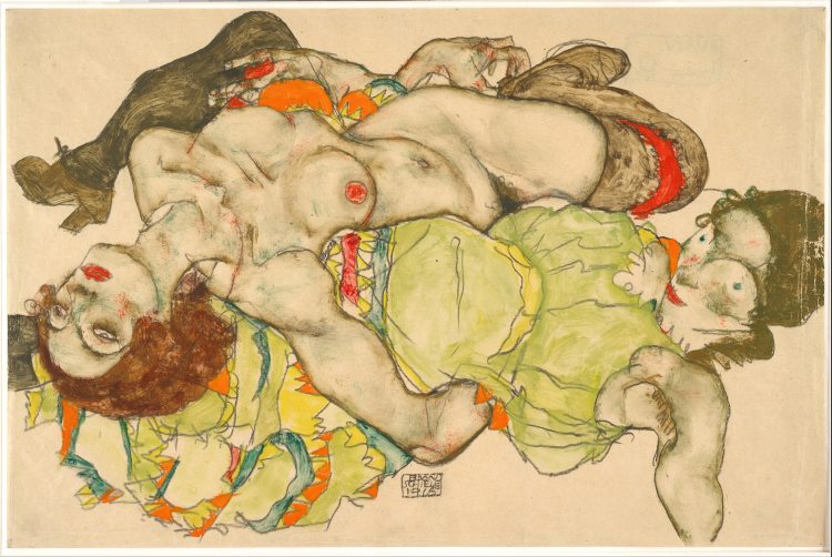 Egon Schiele Female Lovers 1915 