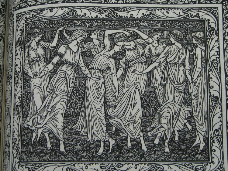 detail of dancing maidens