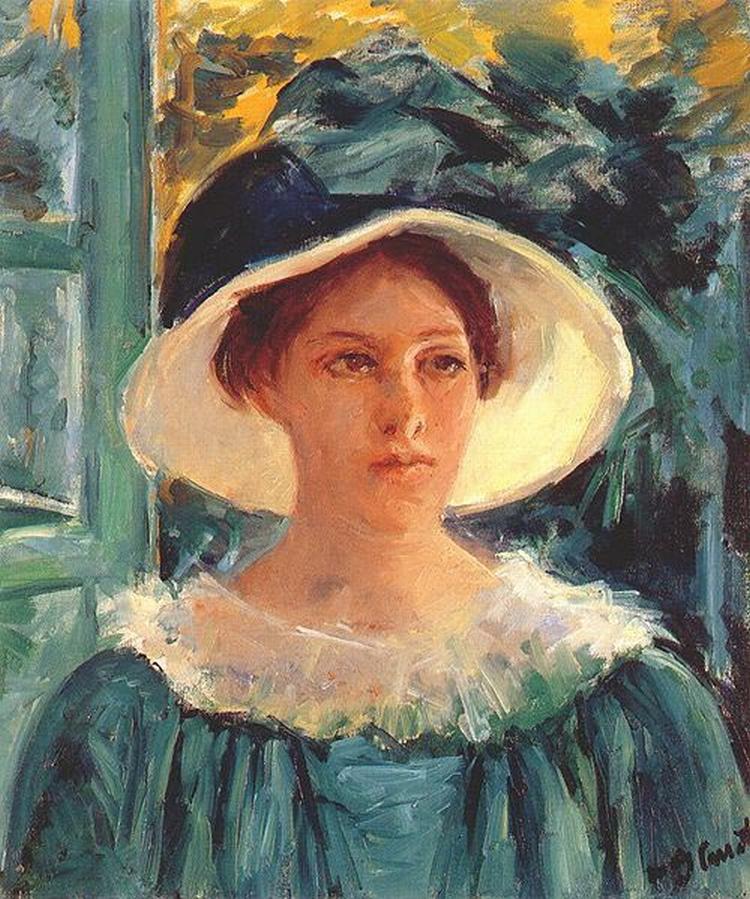 Cassatt Mary Young Woman in Green Outdoors in the Sun 1914