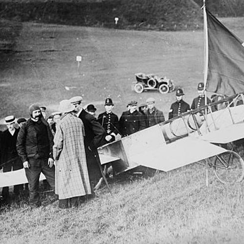 Bleriot and aeroplane