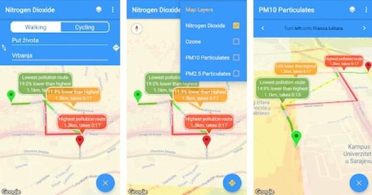 uz pomoc ove aplikacije mozete izbjeci dijelove sarajeva u kojima je zrak najzagadeniji