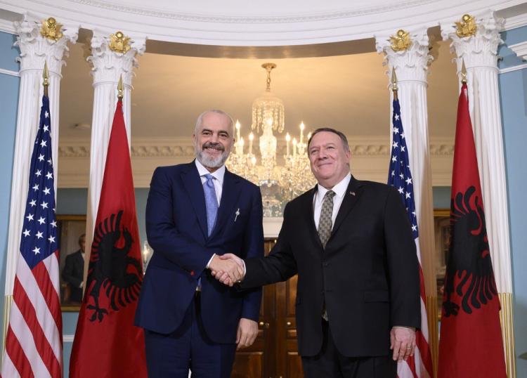 Edi Rama i Pompeo USA WDC Andrew Caballero Reynolds AFP