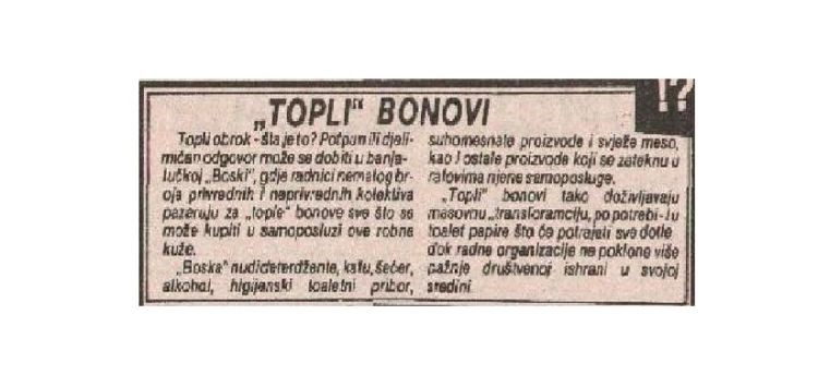 Iz arhiva: Bonovi za topli obrok