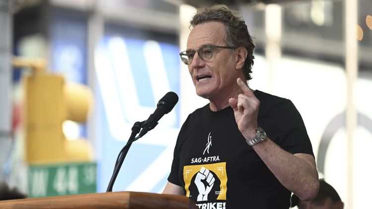 Bryan Cranston SAG AFTRA Strike Rally GettyImages