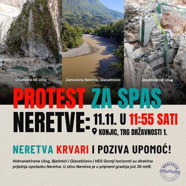 Protestni skup za odbranu rijeke Neretve