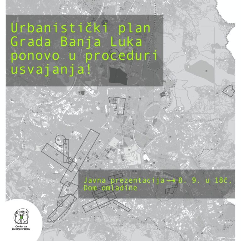 Novi Nacrt Urbanističkog plana Grada Banjaluka: Javna prezentacija 8. septembra u 18 časova u Domu omladine