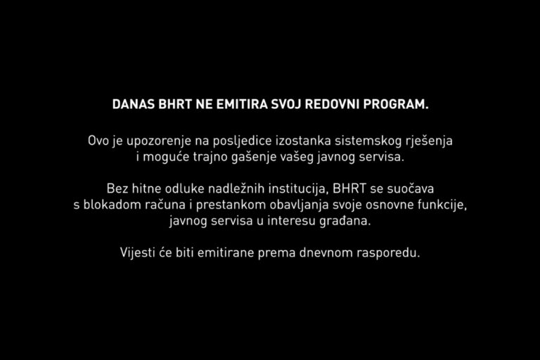 BHRT ne emituje svoj redovni program