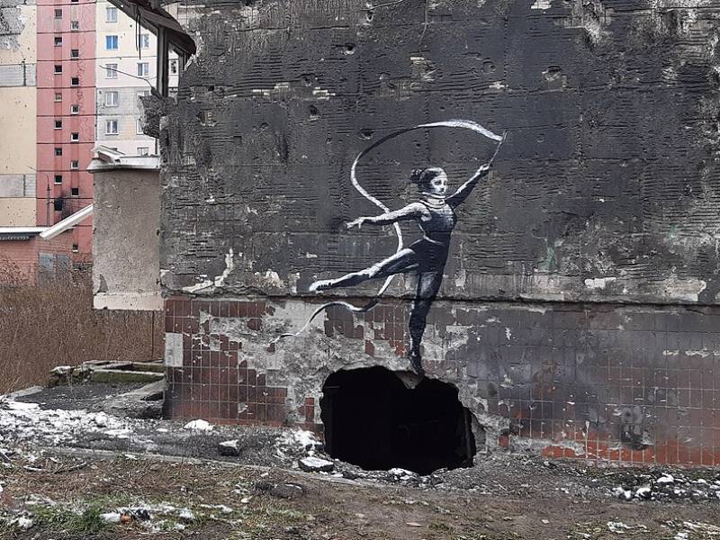 Banksyjev rad u bombardiranom gradu Irpin u Ukrajini