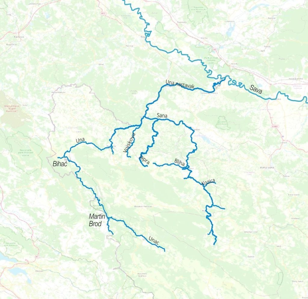 Una- Nacrt mape zaštićenog područja