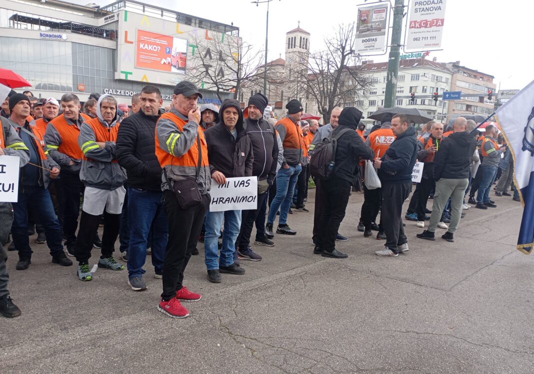Protest radnika Željezare Zenica BHRT