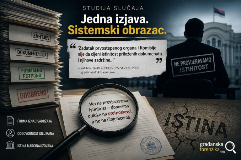 Građanska forenzika: Jedna rečenica otkriva obrazac odlučivanja u javnoj upravi
