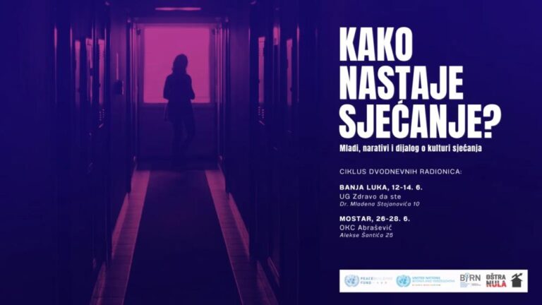 Javni poziv za mlade – Kako nastaje sjećanje: Mladi, narativi i dijalog o kulturi sjećanja