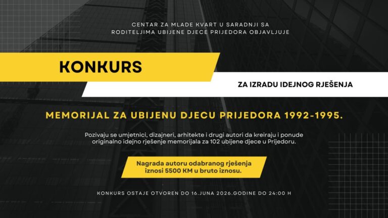 Objavljen konkurs za izradu idejnog rješenja: Memorijal za ubijenu djecu Prijedora 1992-1995.