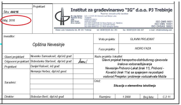 projekat vodovoda Pridvorci 2016.