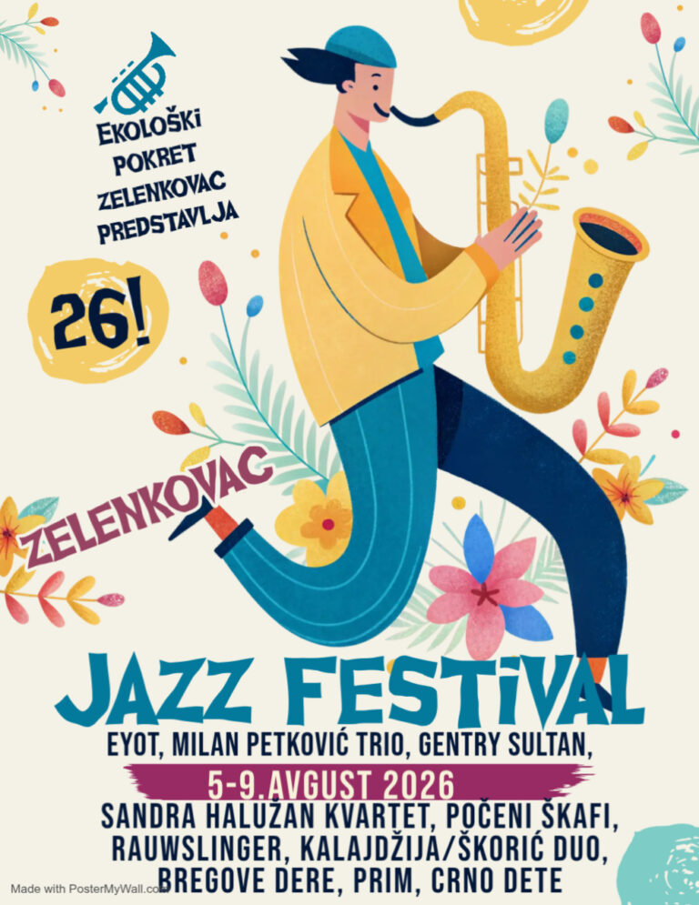 26. Internacionalni Zelenkovac Jazz Festival u avgustu