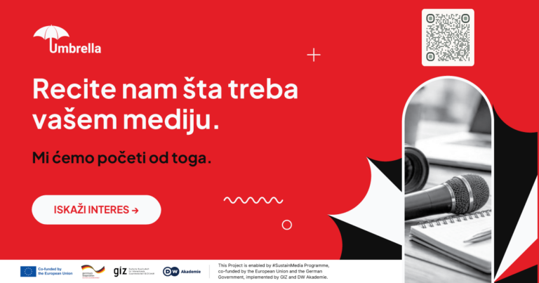 POZIV MEDIJIMA: Prijavite se za stručnu i praktičnu podršku Umbrella Media Resource Centre-a